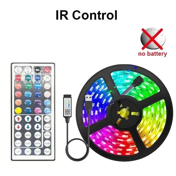 5V USB RGB LED Strip Light – Adhesive RGB Tape with Remote, WiFi & Bluetooth Controllers, Lengths 1m–30m (3.3ft–98.4ft)