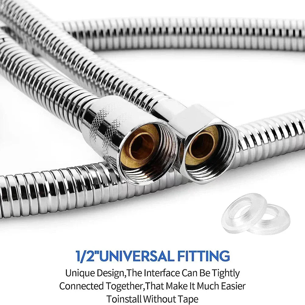 2M (6.6 ft) Stainless Steel Shower Hose Extension – Bathroom Water Pipe