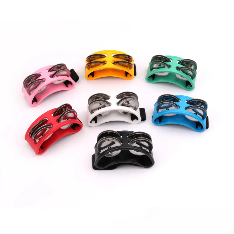 Mini Elliptical Tambourine Jingle Drum — Hand & Foot Percussion Instrument for Kids, Party & Karaoke