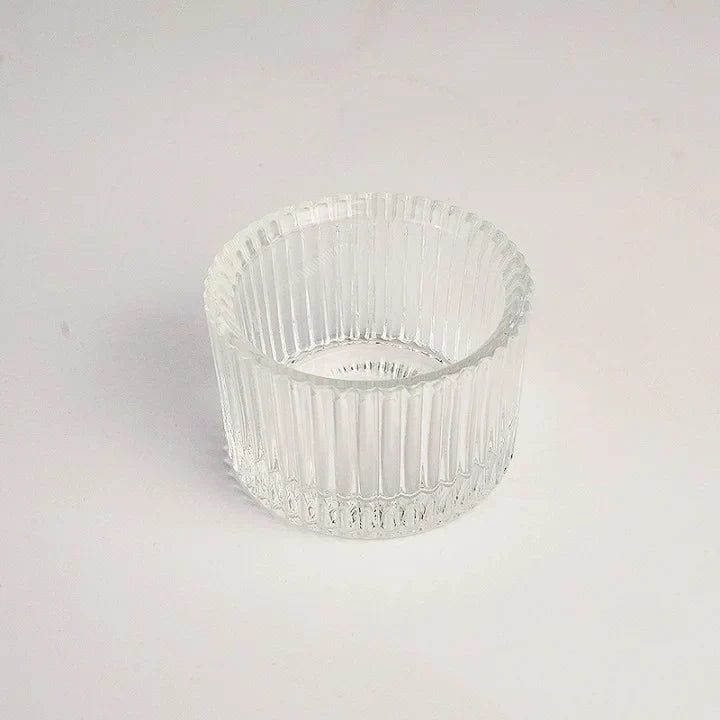 2-Pack Clear Glass Tealight Candle Holders – Small Mini Candlestick Table Centerpiece for Wedding, Home & Party