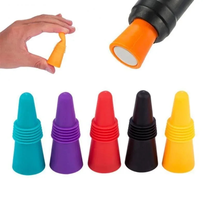 Reusable Silicone Wine Bottle Stopper – Leakproof Champagne & Beverage Sealer