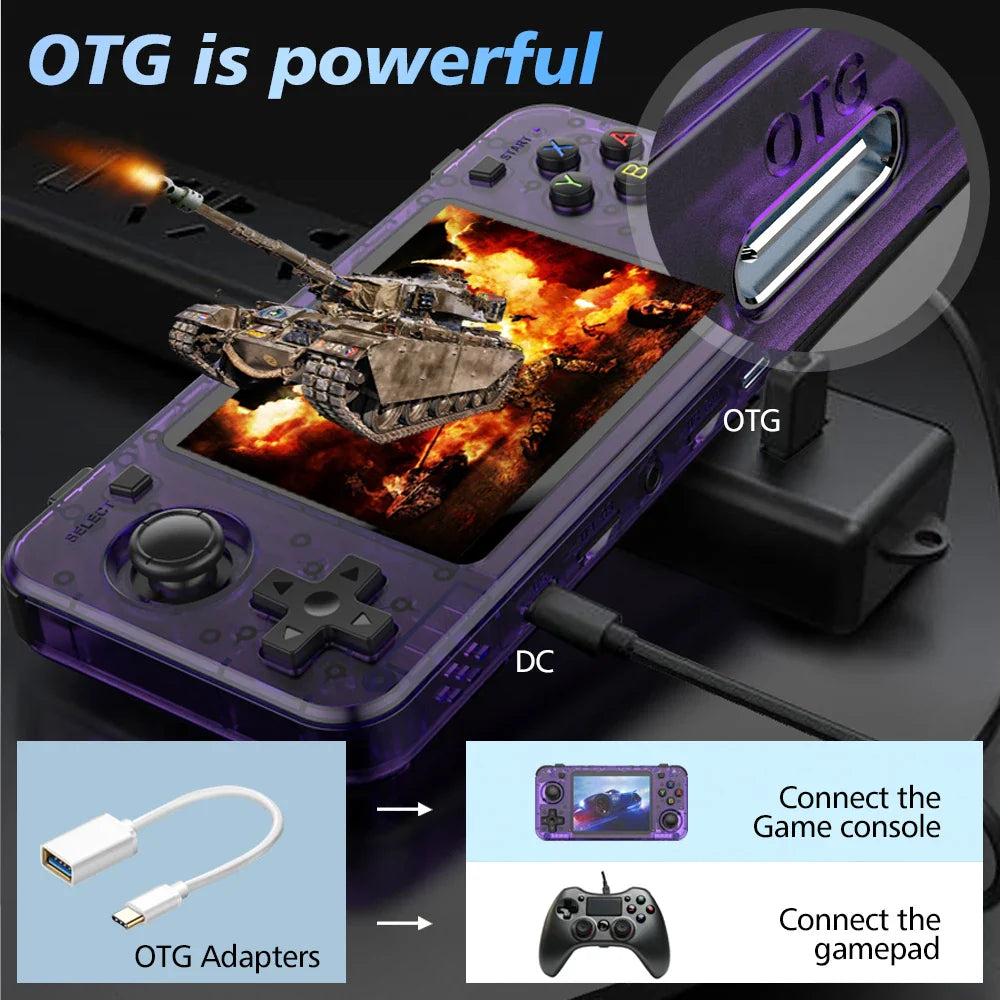 Horizontal Retro Handheld Game Console 3.5-inch (8.9 cm) Portable Pocket Player 64GB - 15,000+ Classic Games