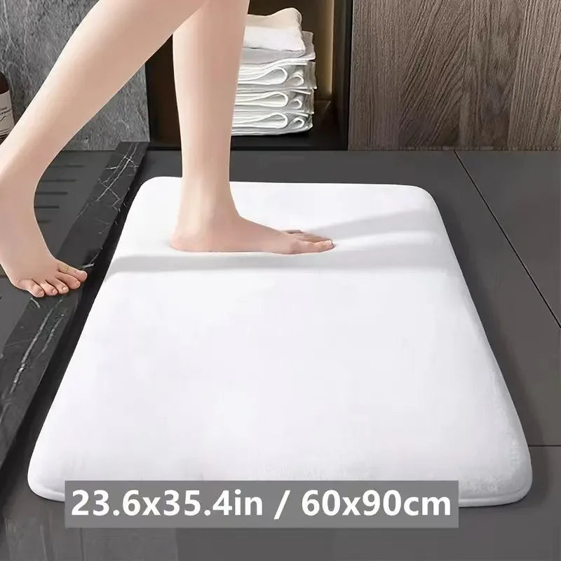 Absorbent Non-Slip Coral Velvet Bath Mat – Soft Bathroom Floor Rug & Door Mat