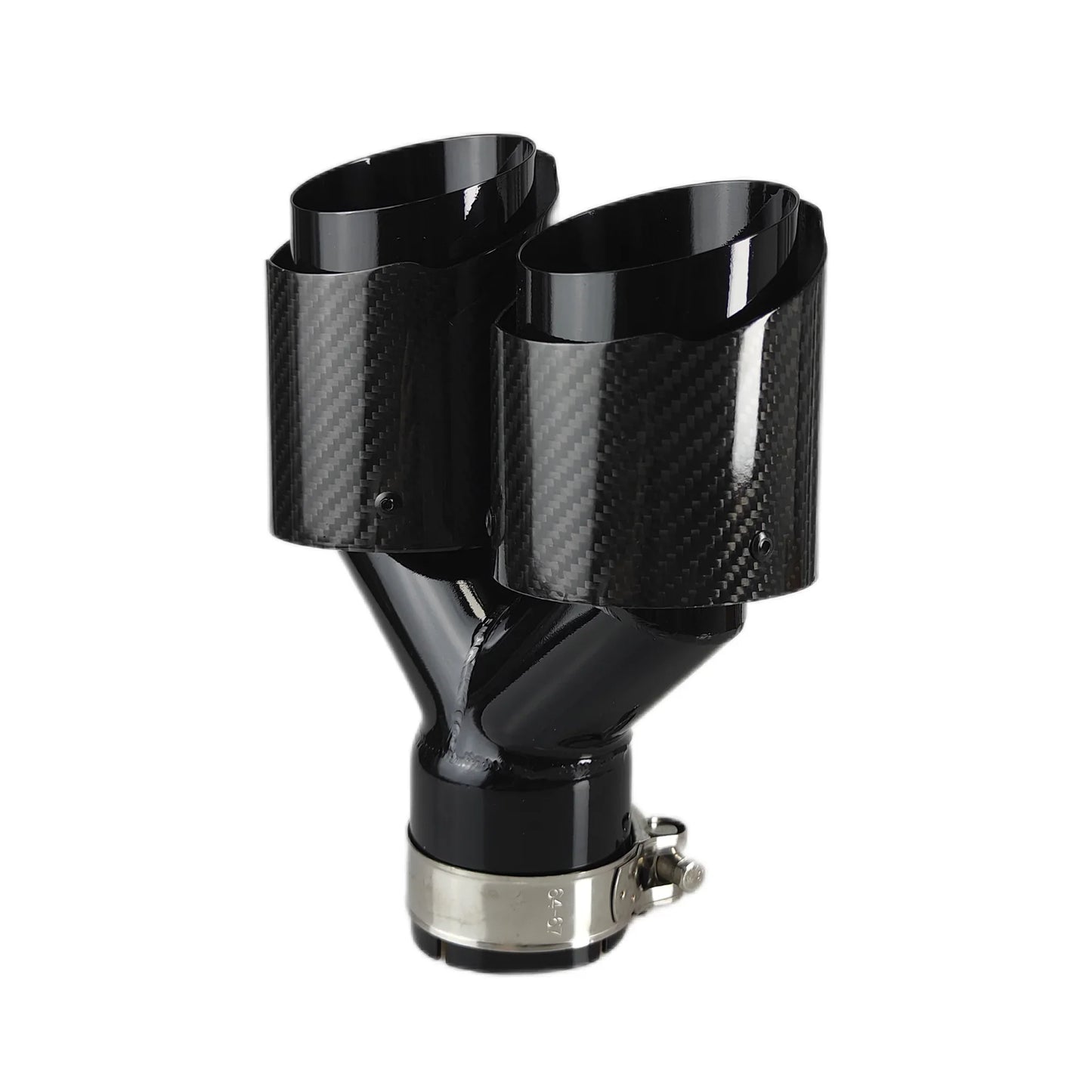 Carbon Fiber 304 Stainless Steel Rear Exhaust Tip Decorative Muffler - Universal Fit