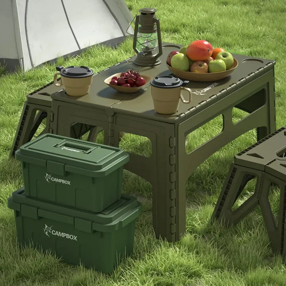 Portable Folding Plastic Camping Table – Lightweight Picnic Desk for Outdoors