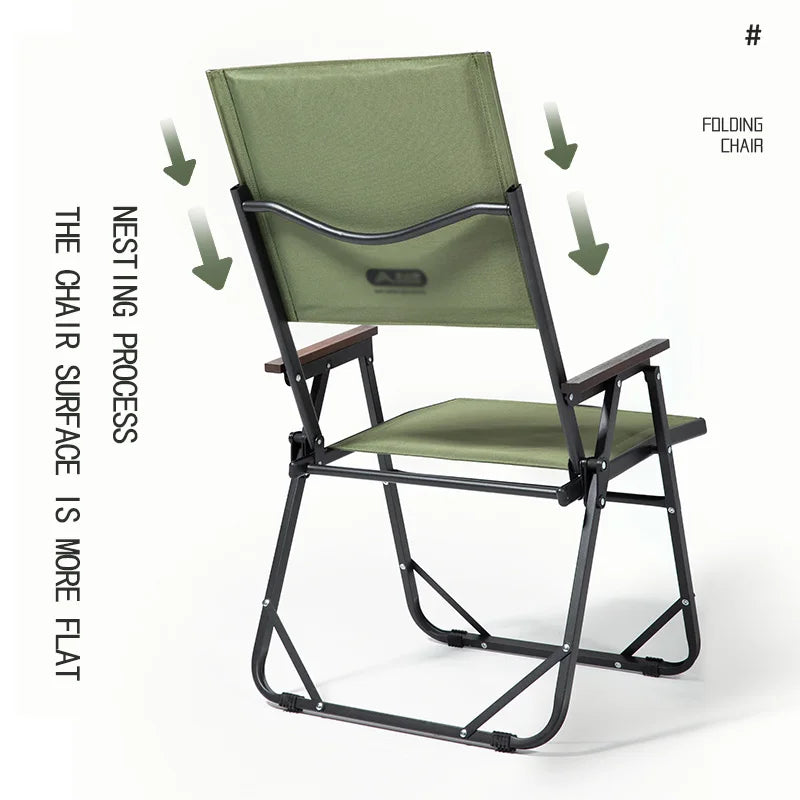 Folding Kermit-Style Camping Chair – Portable Outdoor Lounge for Beach, Picnic & Hiking