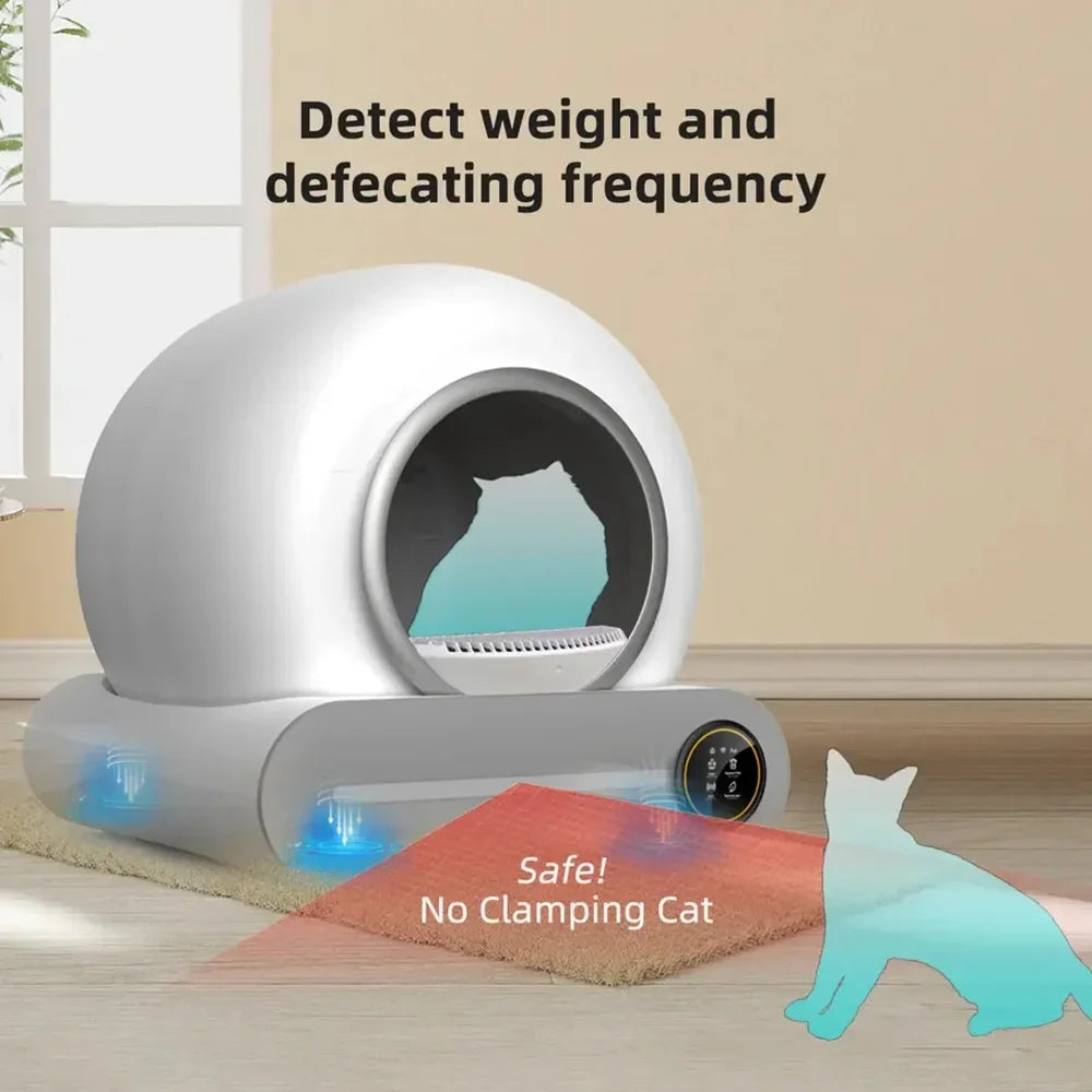 65L (17.2 gal) Automatic Self-Cleaning Enclosed Cat Litter Box Smart App-Controlled Low-Noise Pet Toilet