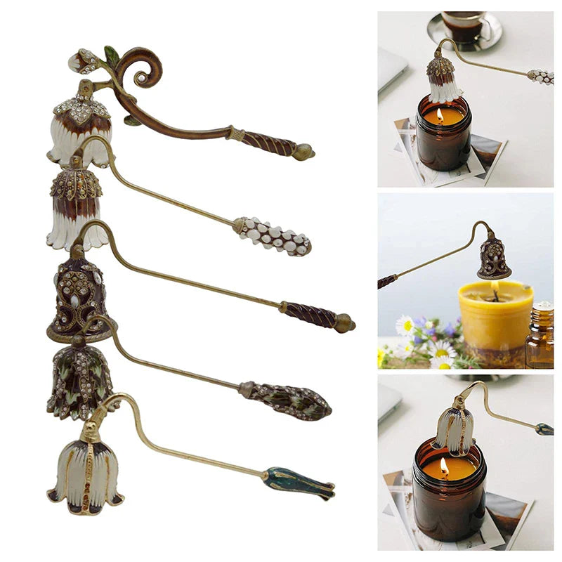 Elegant Metal Candle Snuffer - Long Handle Candle Extinguisher & Wick Snuffer for Home Decor Gift