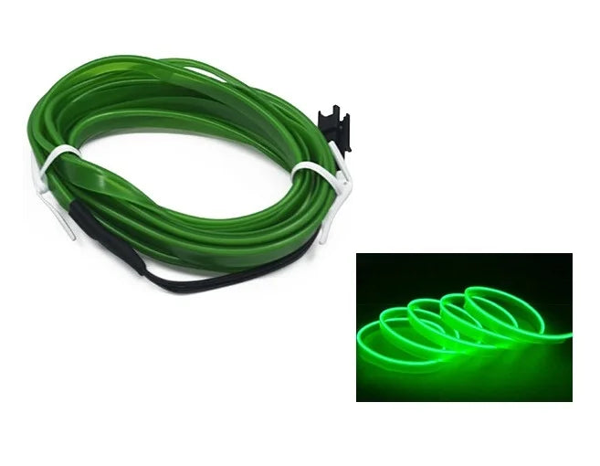 Car Interior LED EL Neon Strip - Flexible Ambient Auto Light for DIY 1/3/5/10M (3.3/9.8/16.4/32.8 ft)