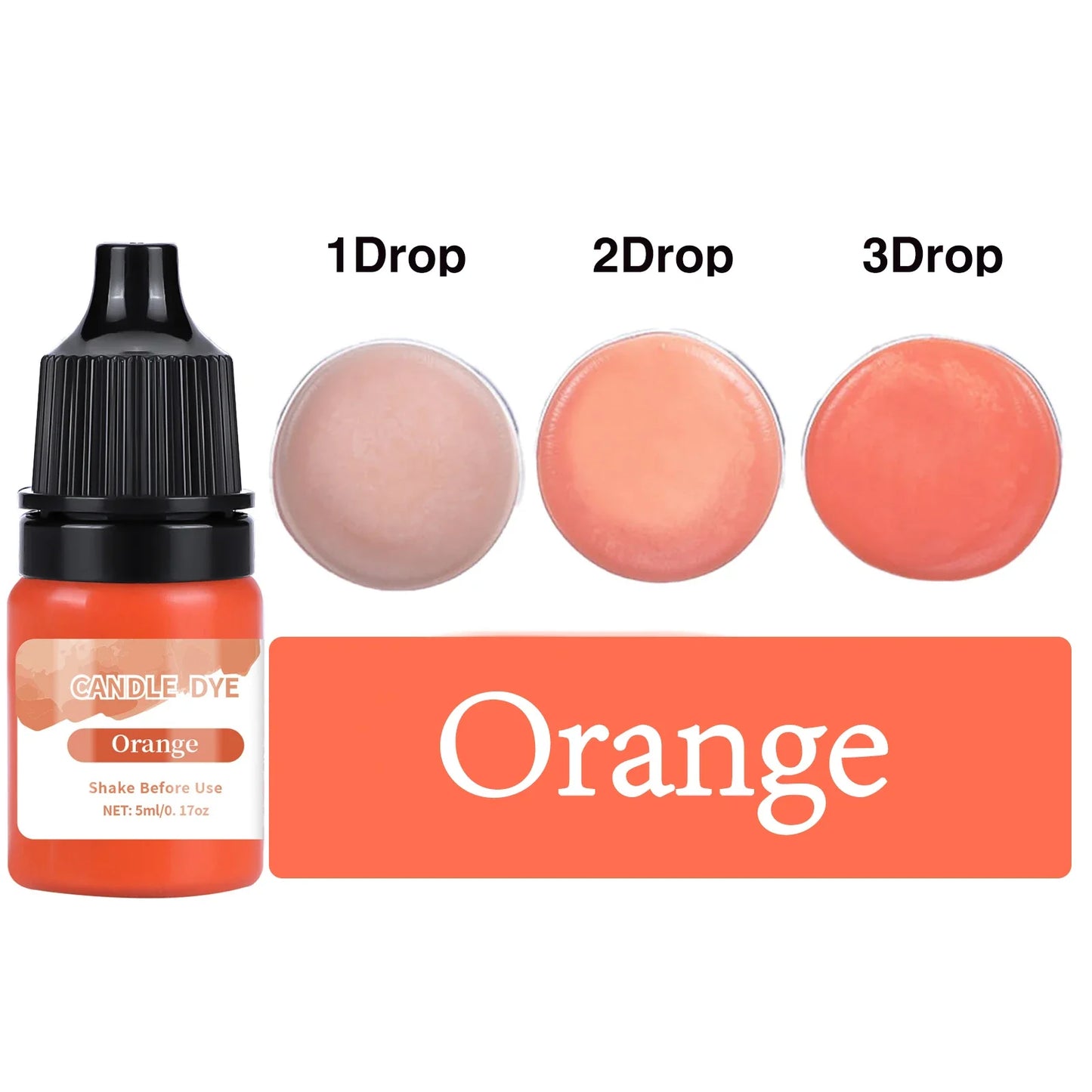 5 ml (0.17 fl oz) Liquid Candle Wax Colorant – Non-Toxic High-Concentration Pigment for Soy Candles & Soap DIY
