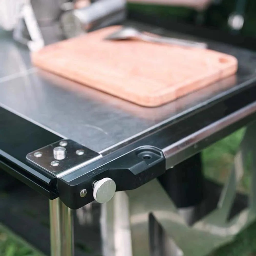 Outdoor IGT Frame Camping Table - Removable Foldable Black Tabletop with 2/3/4 Unit Legs