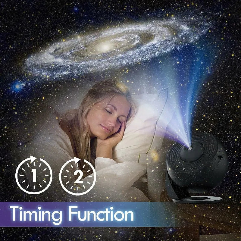LED Galaxy Star Projector Night Light 360° Rotating Planetarium Lamp — 12-in-1 HD Scenes for Kids Room & Bedroom
