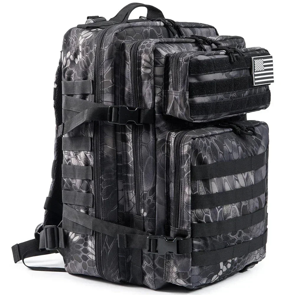 45L (2,746 cu in) Tactical Backpack — 3-Day Outdoor Hiking Camping Trekking Gym Bag for Men & Women