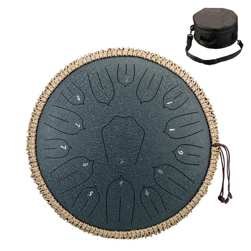 13-Inch (32 cm) 15-Note D-Tone Steel Tongue Drum Glucophone Handpan Percussion
