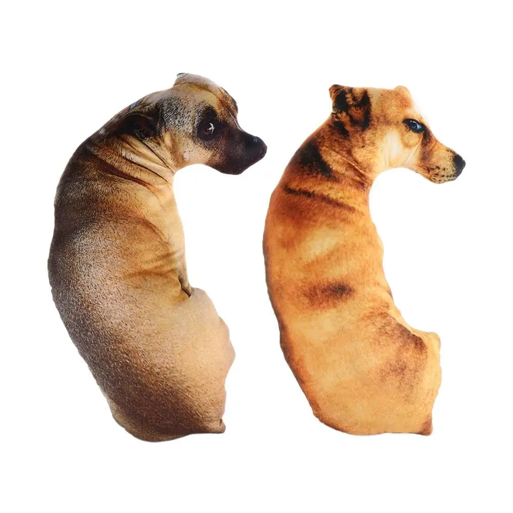 3D Lifelike Dog Head Throw Pillow Bendable Plush Cushion 7.87in (20cm) & 19.69in (50cm) Decorative Animal Pillow for Kids & Home