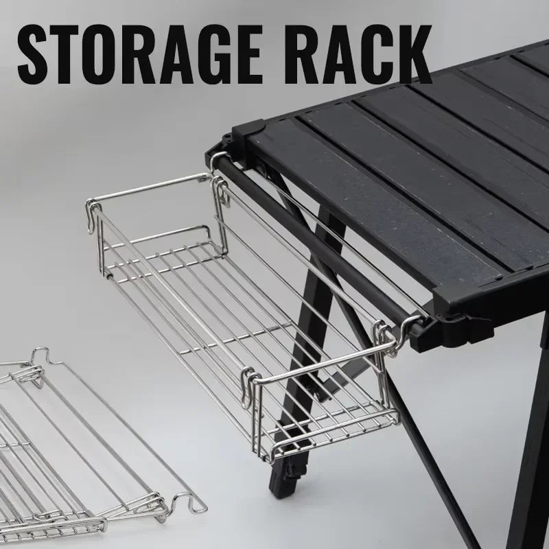Folding IGT Camping Table — Lightweight Aluminum Roll-Up Backpack Table with Adjustable Legs for BBQ & Outdoor (95×45×38–55 cm / 37.4×17.7×15–21.7 in)
