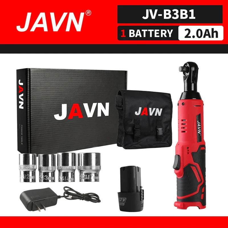 12V Cordless Electric Wrench 45 Nm 3/8-inch (9.5 mm) Ratchet Right-Angle Power Wrench for Car Repair