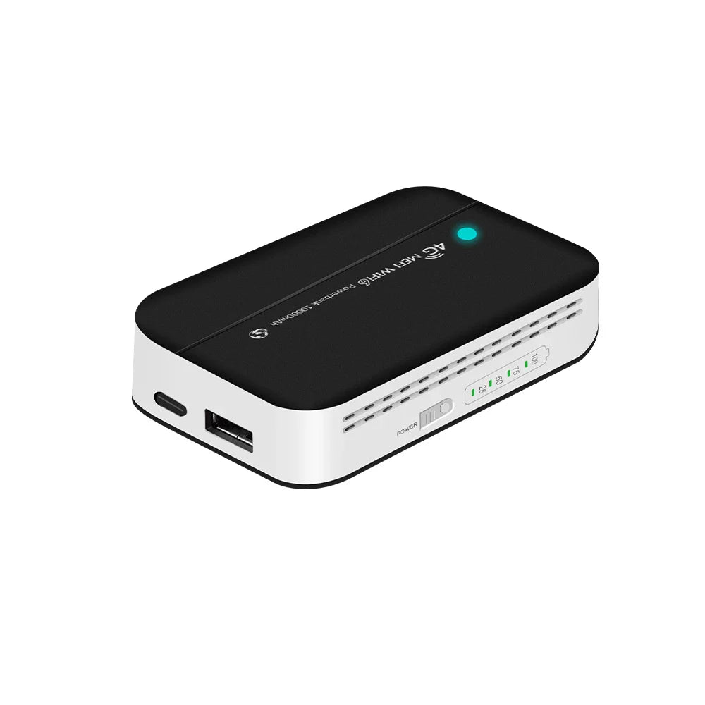 4G LTE Portable WiFi Hotspot WiFi 6 10000mAh Power Bank Pocket Router 300Mbps Global Bands