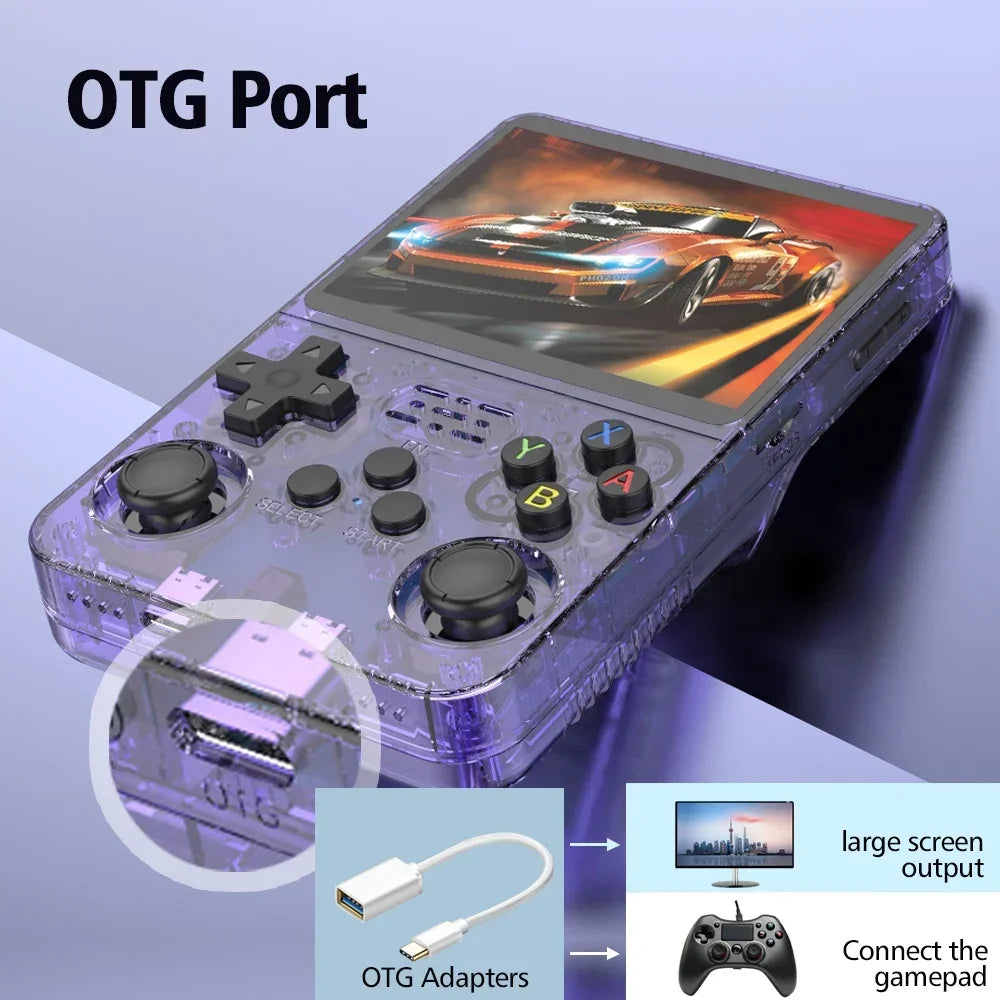 128GB/64GB Retro Handheld Game Console 3.5-inch (8.9 cm) IPS Screen Linux Portable Pocket Player 15,000+ Games Gift for Gamers