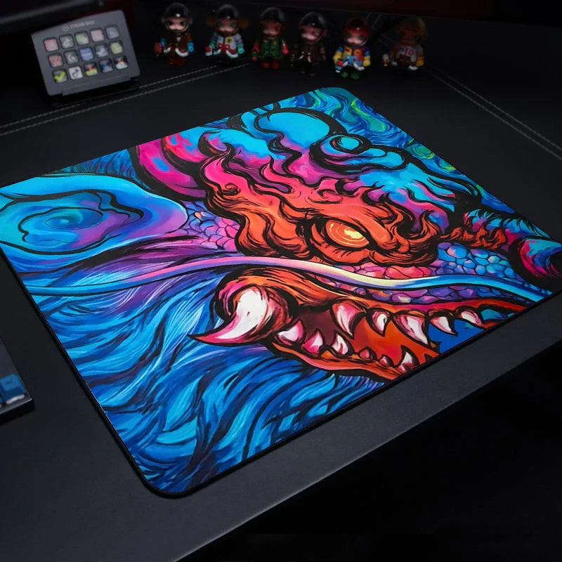 Cute Tiger Small Gaming Mouse Pad with Wrist Rest — Non-Slip Rubber Base, Anime Cartoon Desk Mat