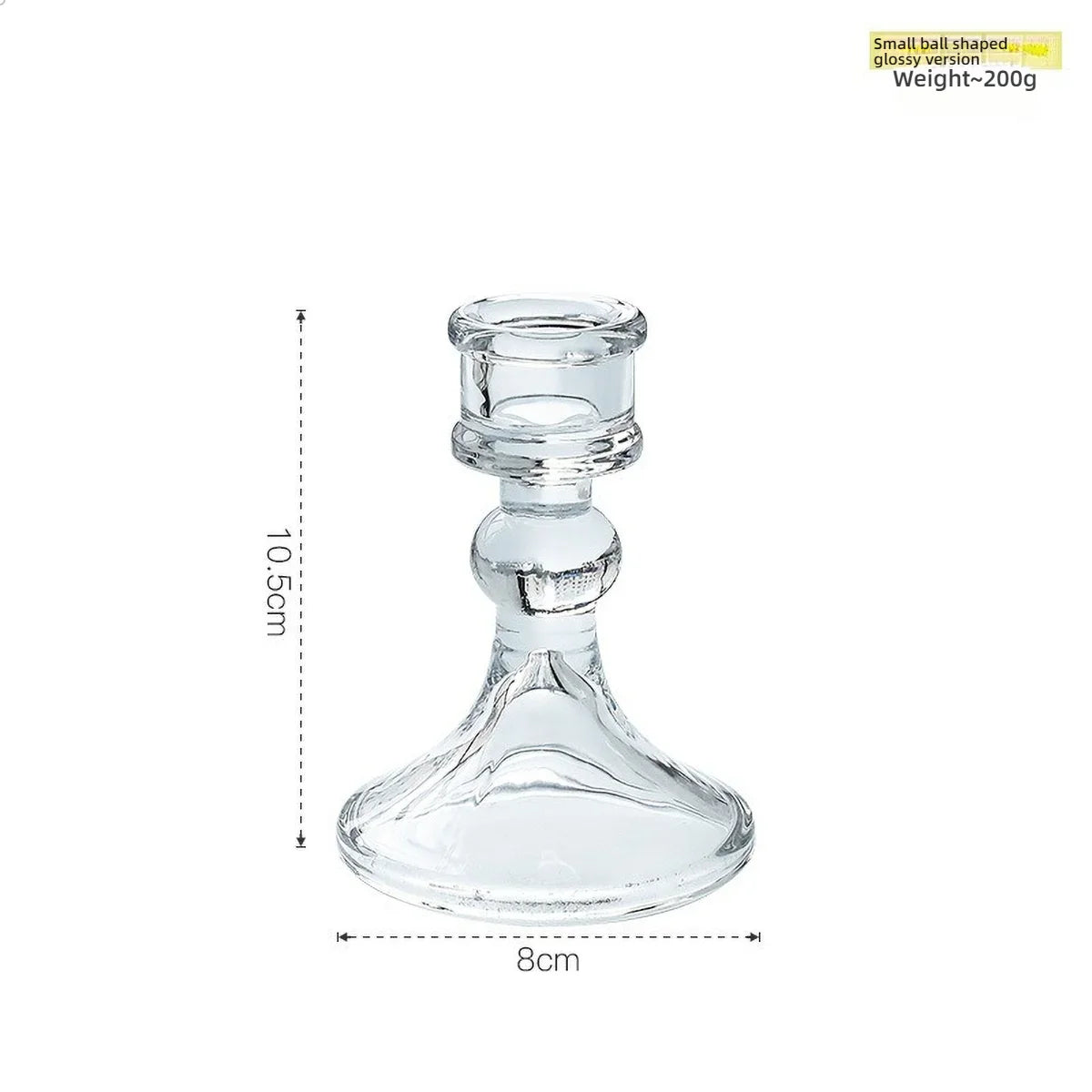 Clear Glass Pillar Candle Holder Table Candlestick for Dining Room Decor