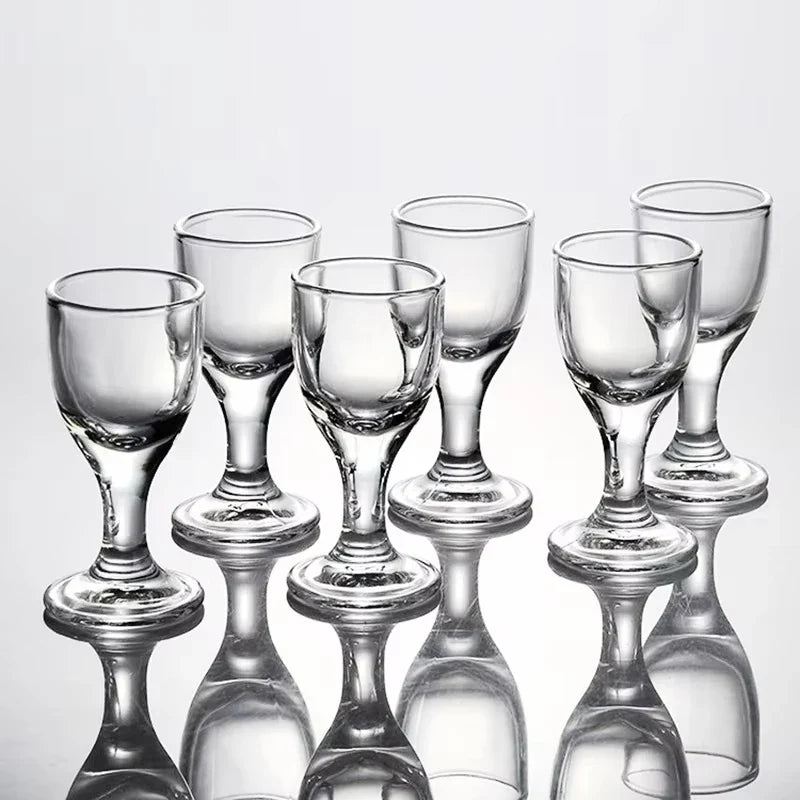 6-Pack Mini Stemmed Shot Glasses Assorted 10/15/25 ml (0.34/0.51/0.85 oz) Clear Mini Wine Cups for Liquor, Sake & Parties