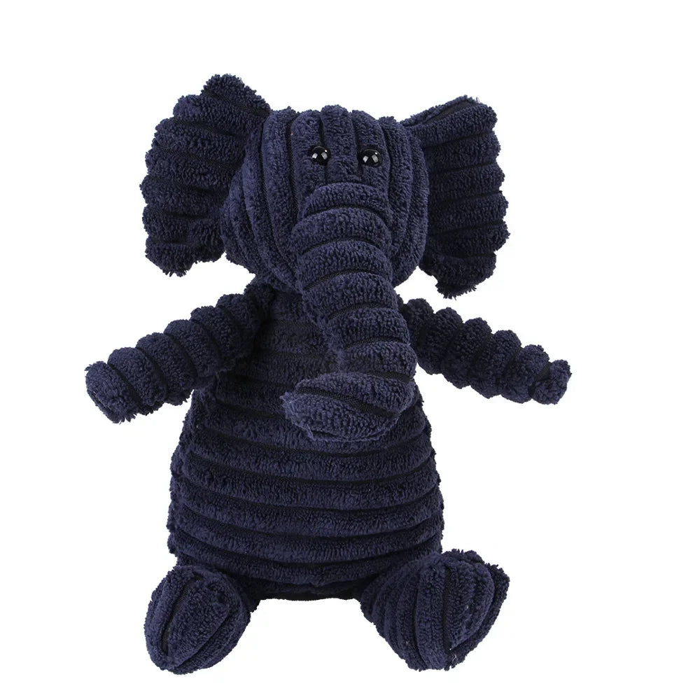 Plush Corduroy Squeaky Dog Toy, Bite-Resistant Animal Plush for Puppies & Small to Large Dogs, Training & Chew Toy