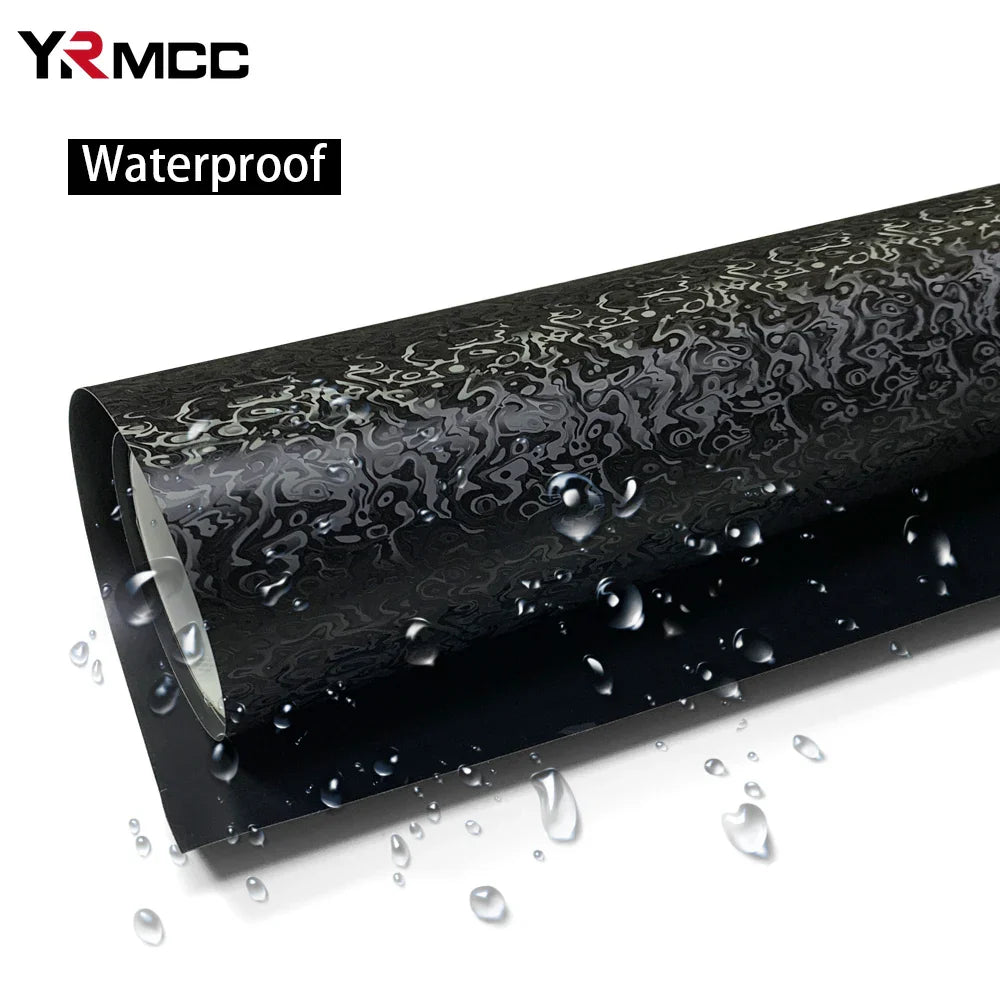 Black Carbon Fiber Vinyl Film Wrap 10/20/30/40/50cm x 150cm PVC Self-Adhesive Waterproof Car & Motorcycle Sticker