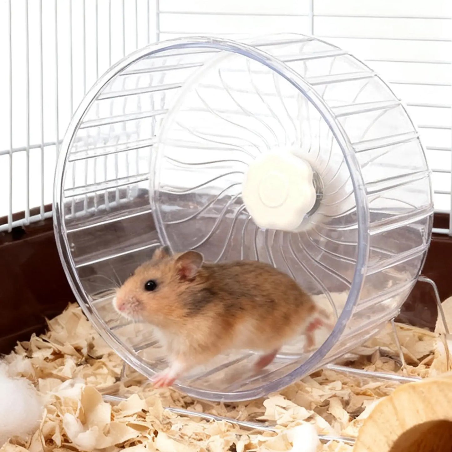 Silent Hamster Wheel 5.5in (14cm) Quiet Double-Bearing Exercise Wheel with Adjustable Stand for Hamsters Gerbils Mice