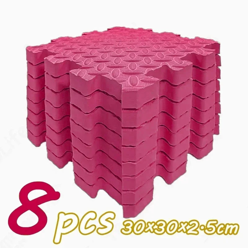8-Piece 12 x 12 in (30 x 30 cm) 2.5 cm Thick Non-Slip Foam Baby Play Mat — Puzzle Floor Tiles for Crawling, Soundproof & Eco-Friendly