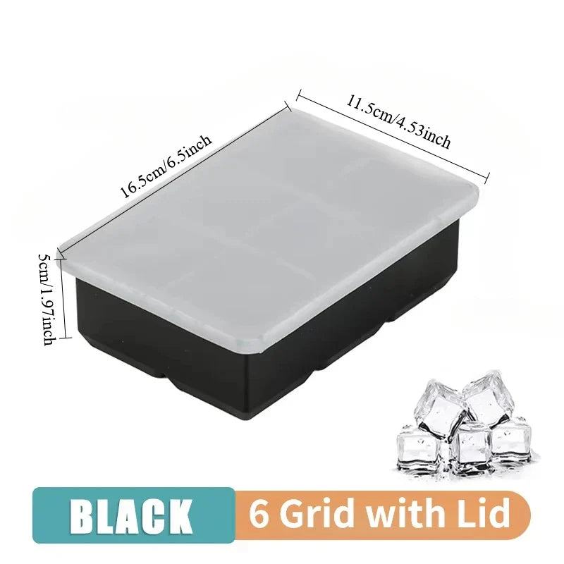 Silicone Ice Ball Maker Tray – 4/6/8-Grid Ice Mold for Cocktails, Chocolate & Jelly – Food-Grade Dishwasher-Safe