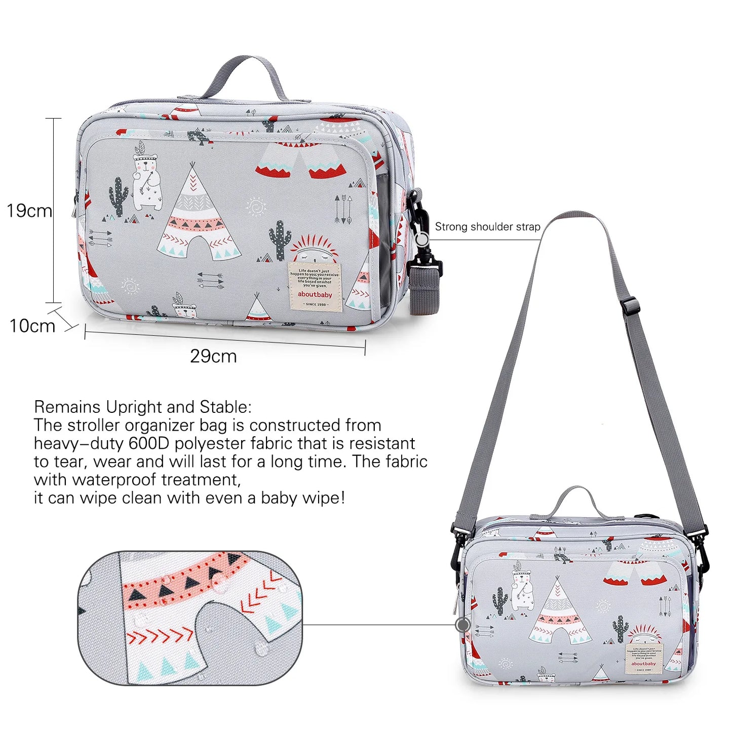 Waterproof Maternity Diaper Bag Wet/Dry Reusable Baby Mummy Wetbag Double Handle Stroller Organizer