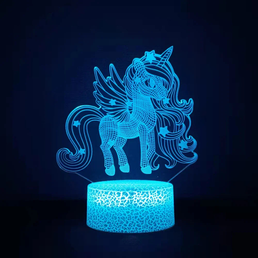 3D LED Unicorn Night Light - 16 Colors, Remote & Touch Control | Kids Night Lamp Gift