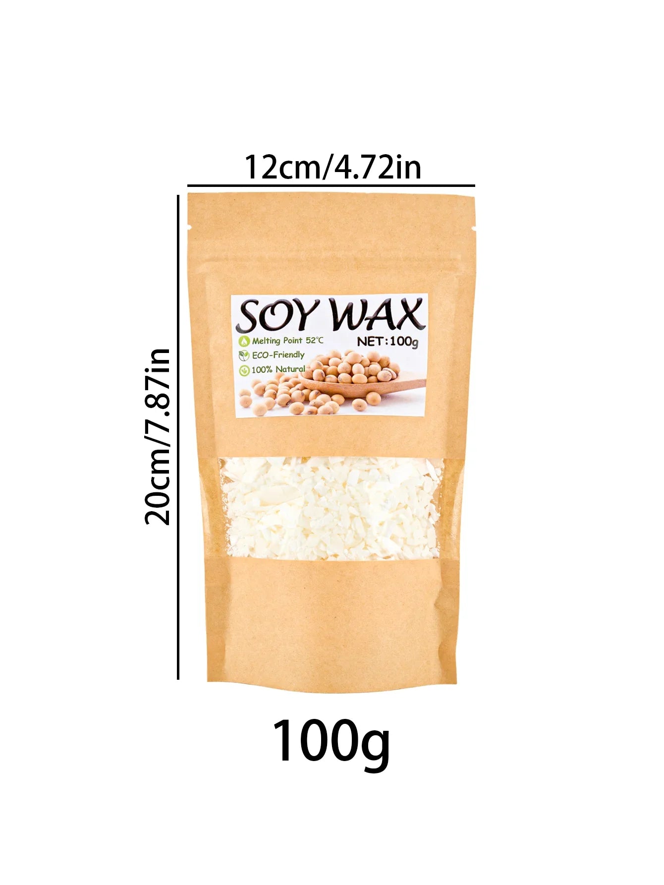 Natural Soy Wax Flakes for Candle Making — Additive-Free DIY Candle Supplies, 100g/200g/453g/1000g (3.5oz/7.1oz/16oz/35.3oz)