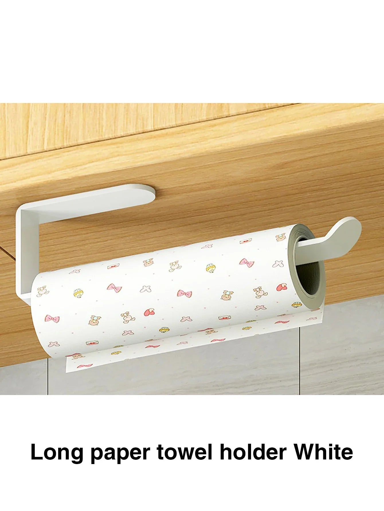 Adhesive Paper Towel & Toilet Roll Holder - Wall-Mount Tissue Dispenser for Kitchen and Bathroom Cabinet Storage