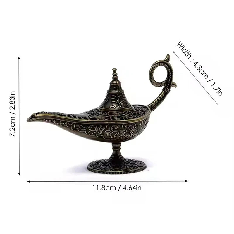 Antique Style Metal Incense Burner Lamp Candle Holder, Conical Aromatherapy Home Decor Gift