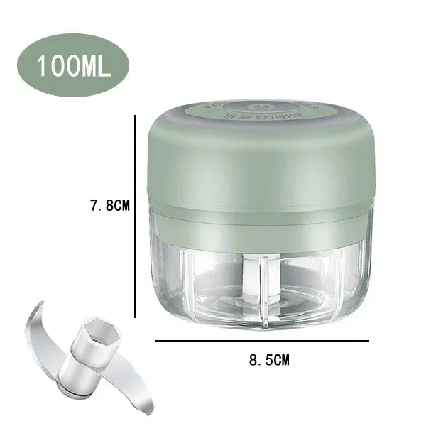 USB Rechargeable Electric Garlic Chopper & Crusher, Mini Portable Food Chopper 250/100 ml (8.5/3.4 fl oz)