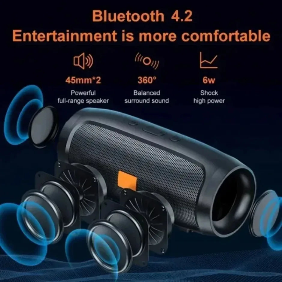 Portable Dual Bluetooth Speaker with Subwoofer, TF/USB Playback, FM Radio & TWS 360°