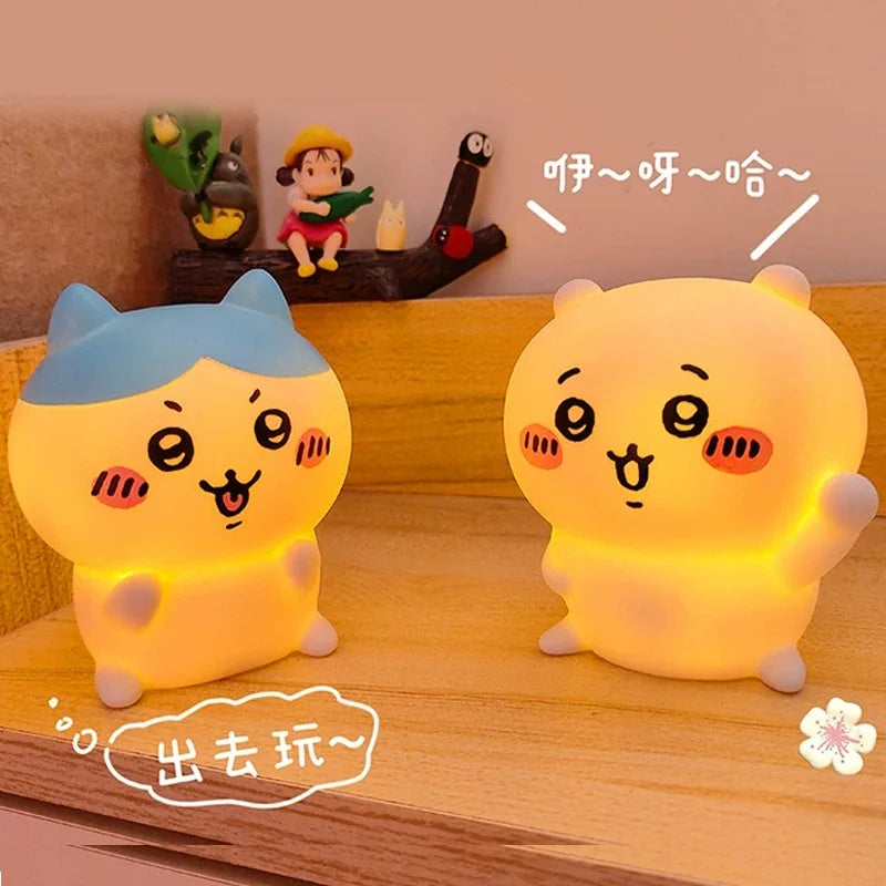 Chikawa Kawaii Hachiware Usagi Vinyl Night Light Doll – Luminous Anime Desktop Decoration & Surprise Gift for Girls