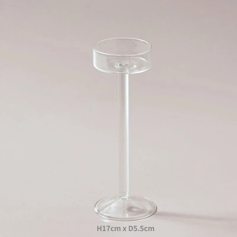 3-Piece Hand-Blown Glass Tealight Candle Holders Set — Votive Centerpieces for Wedding & Home Decor (11/14/17 cm | 4.3/5.5/6.7 in)