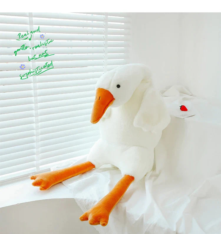 Giant White Goose Plush Pillow 90-190 cm (35-75 in) Large Cuddly Throw Pillow Doll for Bed Sleep Birthday Gift