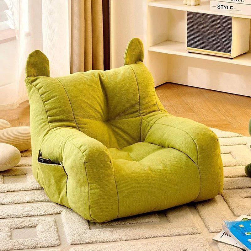 Kids Bear Plush Sofa Chair Soft Ergonomic Small Lazy Sofa with Storage Pocket for Boys and Girls