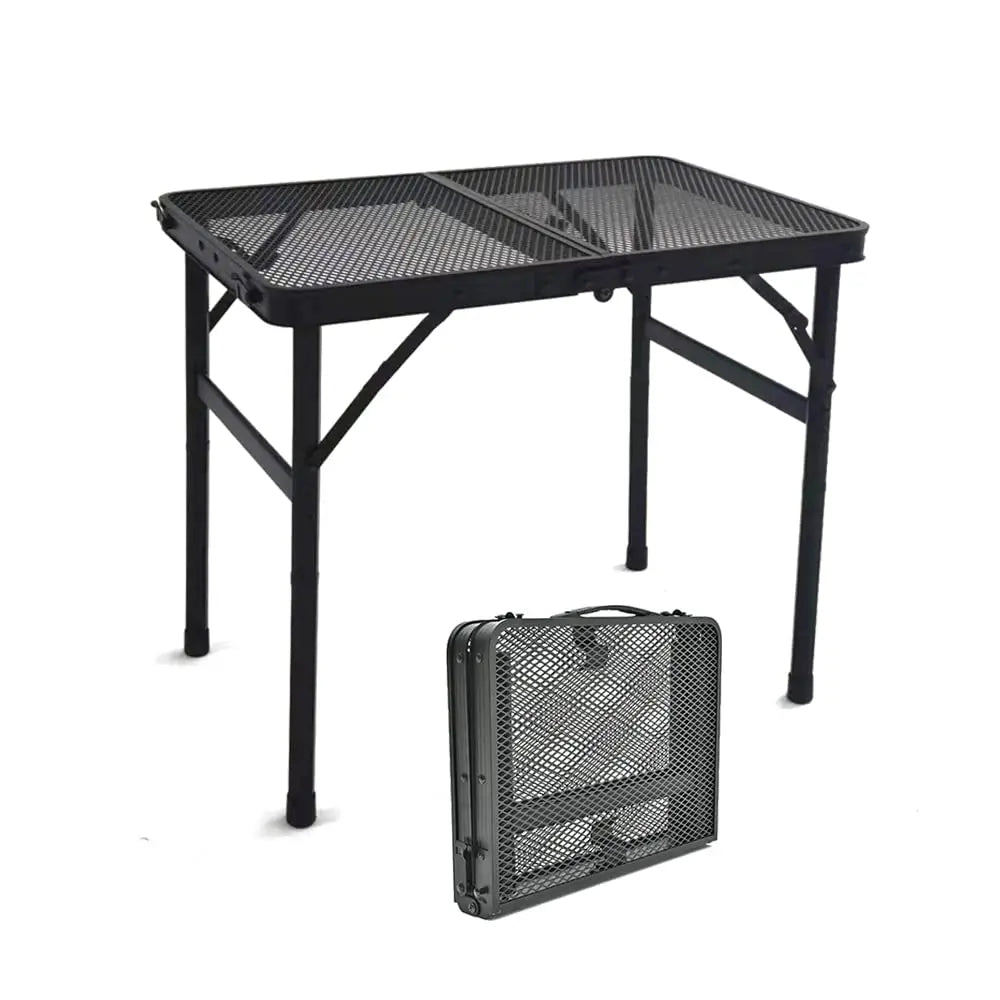 Portable Folding Aluminum Mesh Grill Table for Outdoor Camping, BBQ, RV & Picnic — 23.6 in (60 cm) & 35.4 in (90 cm)