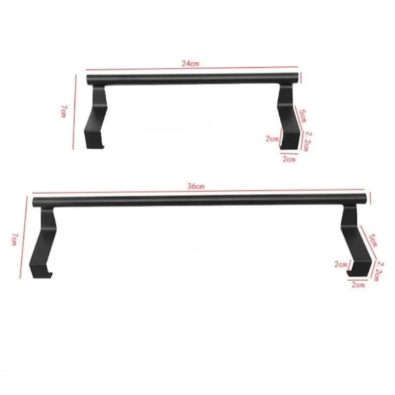 Stainless Steel Over-Cabinet Towel Bar - No-Drill Over-Door Towel Rack for Kitchen & Bathroom (9.4"/24 cm, 14.2"/36 cm)