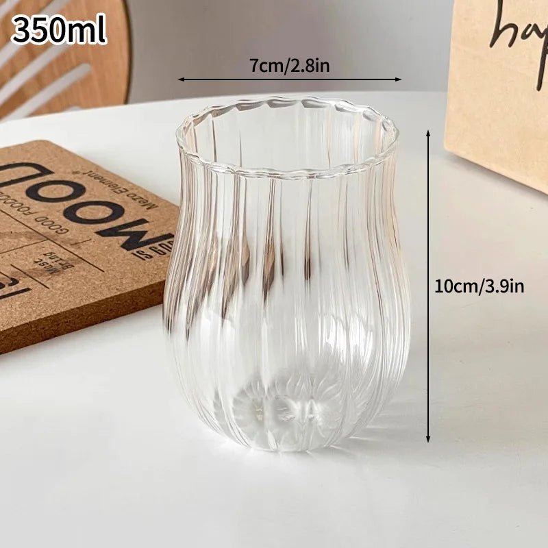 Aesthetic Borosilicate Glass Coffee Cup — Cold Coffee Mug & Cocktail Glass, 350–465ml (12–16oz)