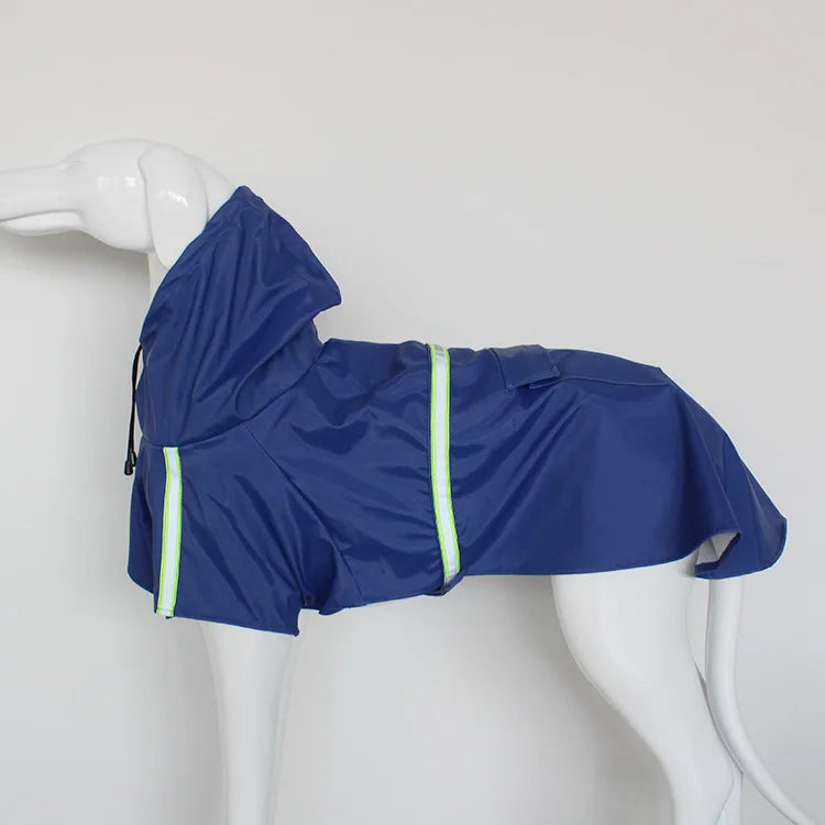 Large Waterproof Hooded Dog Raincoat, Reflective Windproof Corgi Cloak Style Puppy Jacket