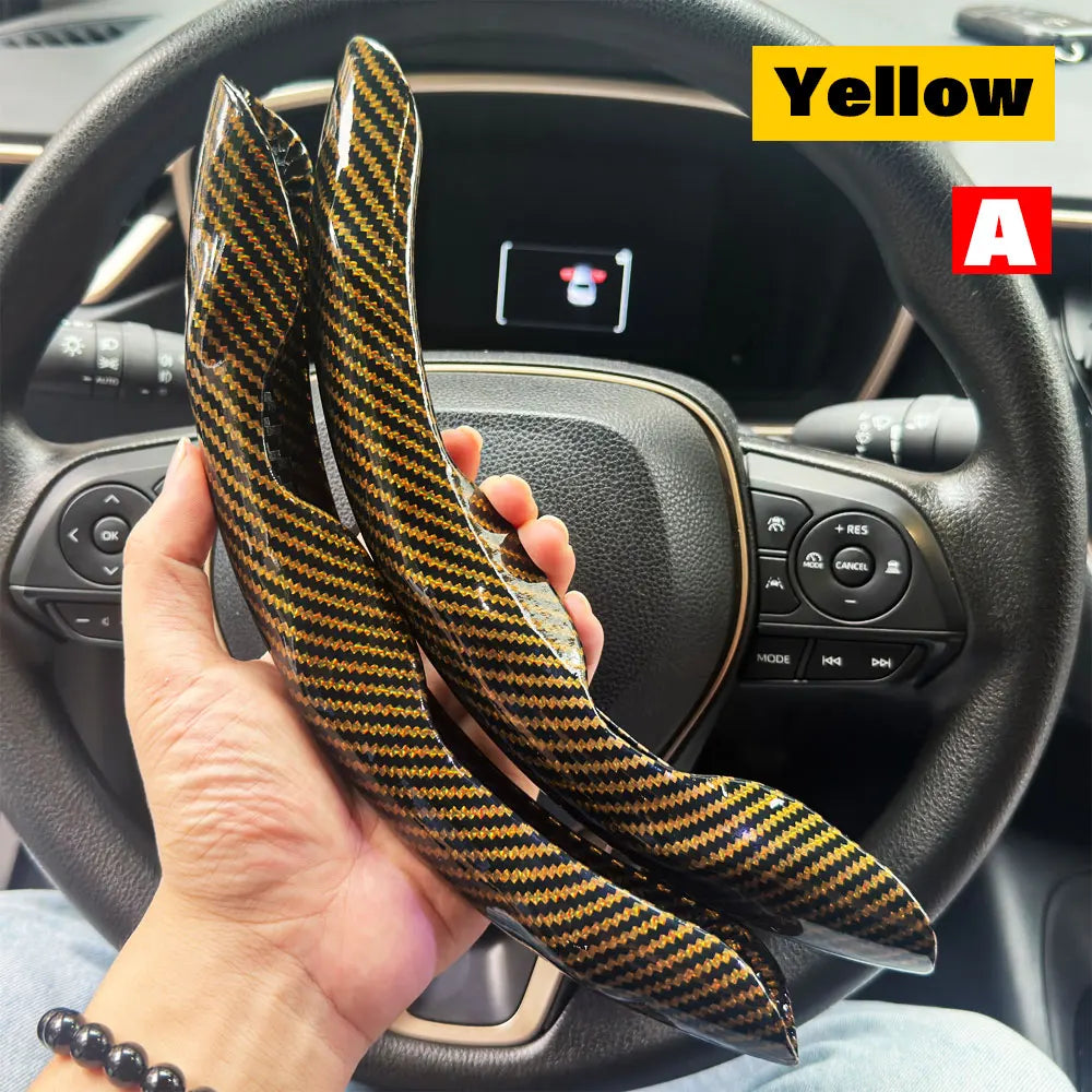 2-Pack Carbon Fiber Silicone Steering Wheel Covers 38 cm (15 in) Anti-Slip Universal Car Interior