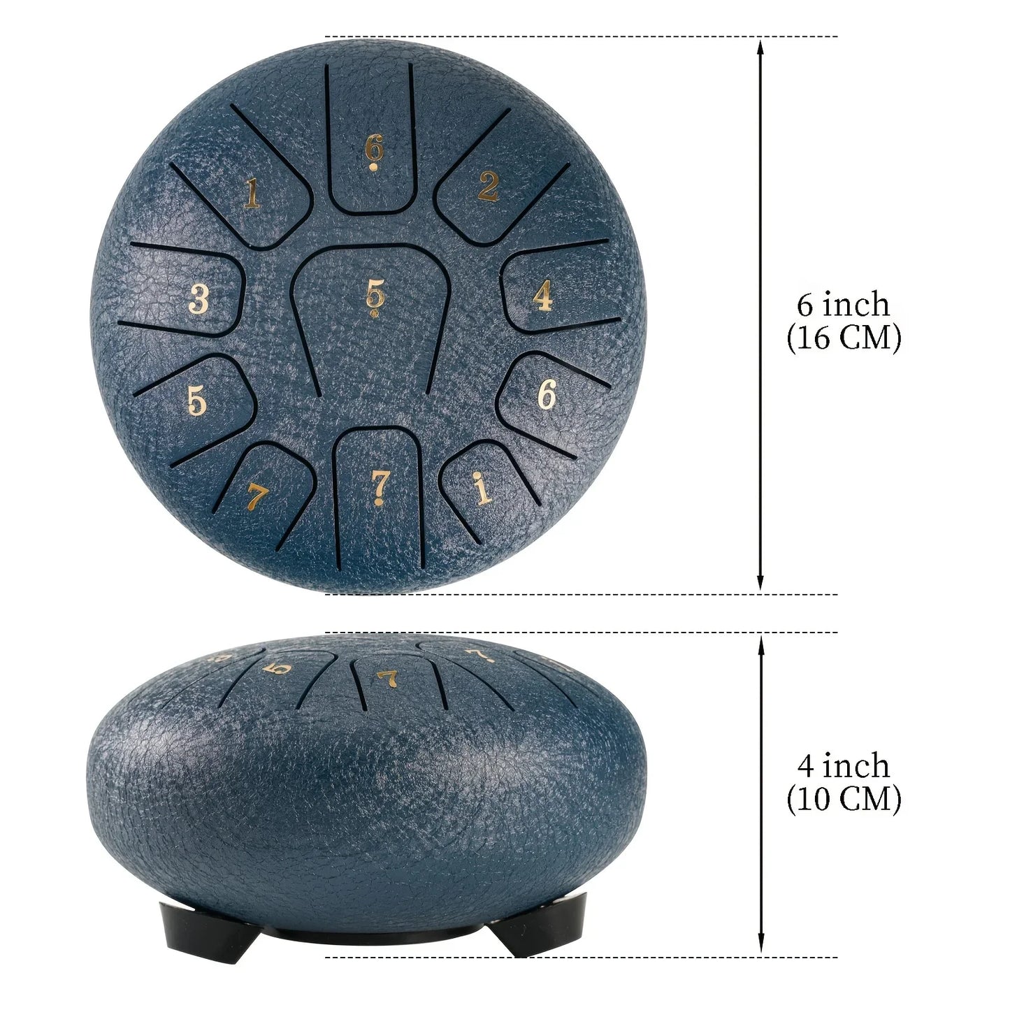 6-Inch (15.2 cm) 11-Note Steel Tongue Drum - Portable Handpan for Meditation, Yoga & Sound Healing