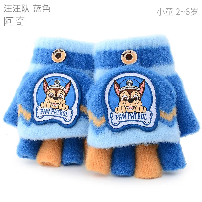 Kids Winter Plush Cartoon Mittens - Warm Gloves for Children Ages 2–6