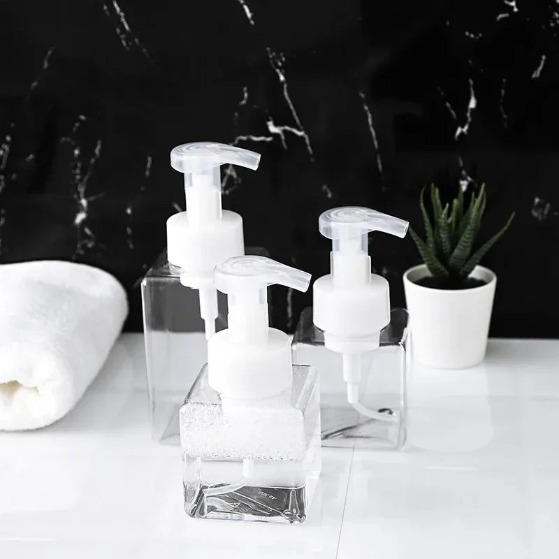 Foaming Pump Bottle Dispenser - 250 ml (8.5 fl oz) & 450 ml (15.2 fl oz), Portable Foam Soap Dispenser for Travel & Bathroom, Pack of 1-4
